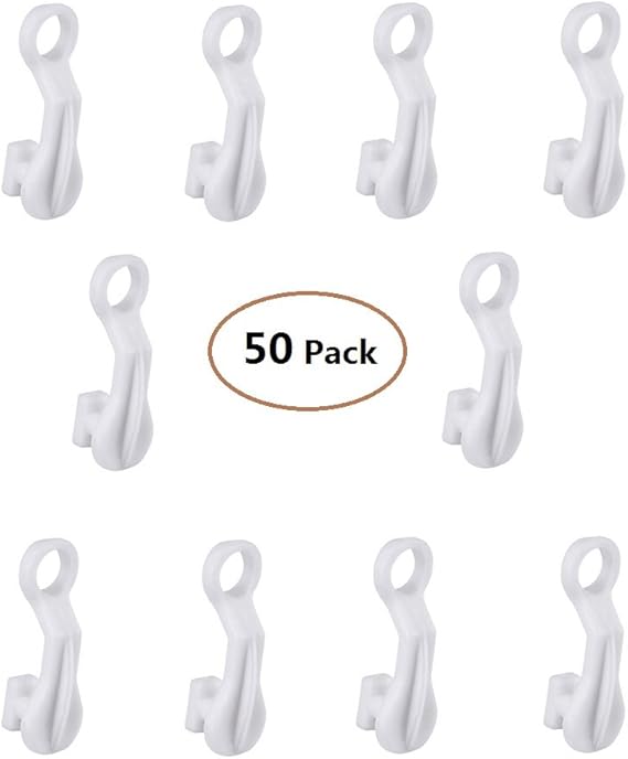 Dreamtop 50X Plastic Curtain Rail Track Gliders Hook for Window Door