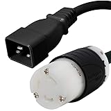 C20 to L6-30R Power Cord, 20A, 250V, 12/3 SJT, 10