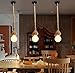 Borang 1m Single Head Vintage Thick Hemp Rope Industrial Ceiling Light Pendant E27 Base Lamp Cord（39.3 inch）