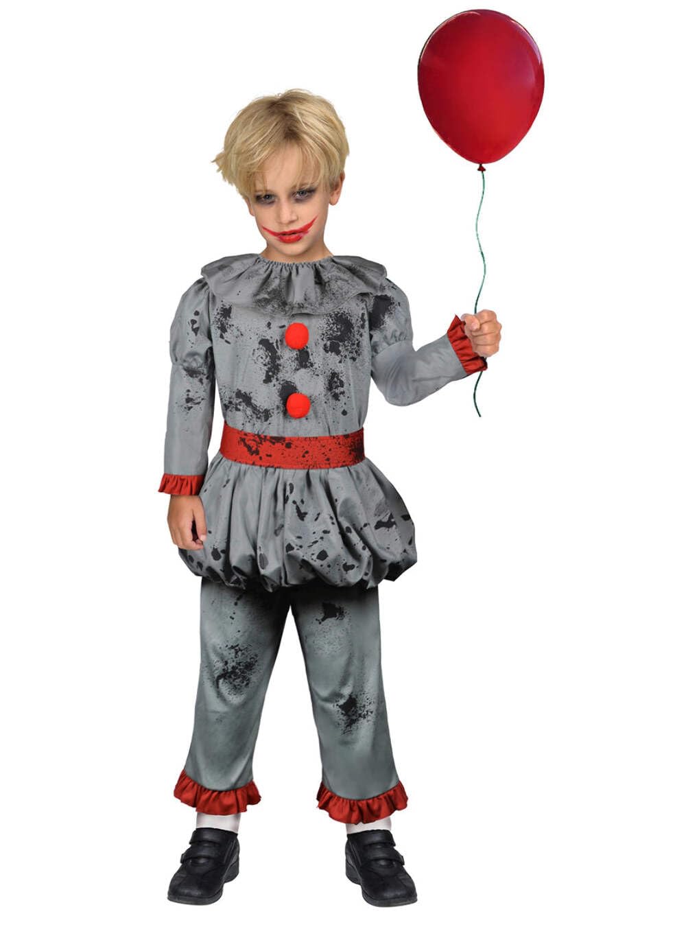 amscan 9908550 Childs Bad Clown Fancy Dress Halloween Costume Circus Horror Scary Boys Kids Outfit (Age 8-10 years)