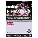 Boise MP2201LV FIREWORX Colored Paper, 20lb, 8-1/2 x 11, Luminous Lavender, 500 Sheets/Ream