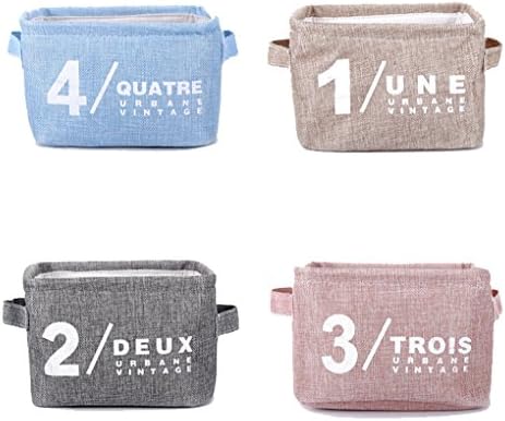 Lannu Canvas Storage Bins Organizer Toy Basket Classical Black and White Fabric Cloth Home Decor,Small,Set of 4 (BLACK-PINK-BLUE-NAKED)