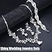 FINREZIO Wedding Bridal Jewelry Set Crystal Necklace Earrings Bracelet Sets for Women Gift