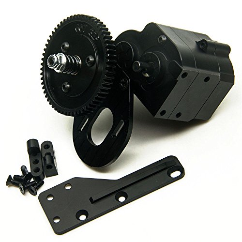 AX2 2 Aluminum Speed Transmission Case Gearbox for 1:10 RC4WD Axial SCX10 Wraith Honcho RC Car Black - Thumbnail 2