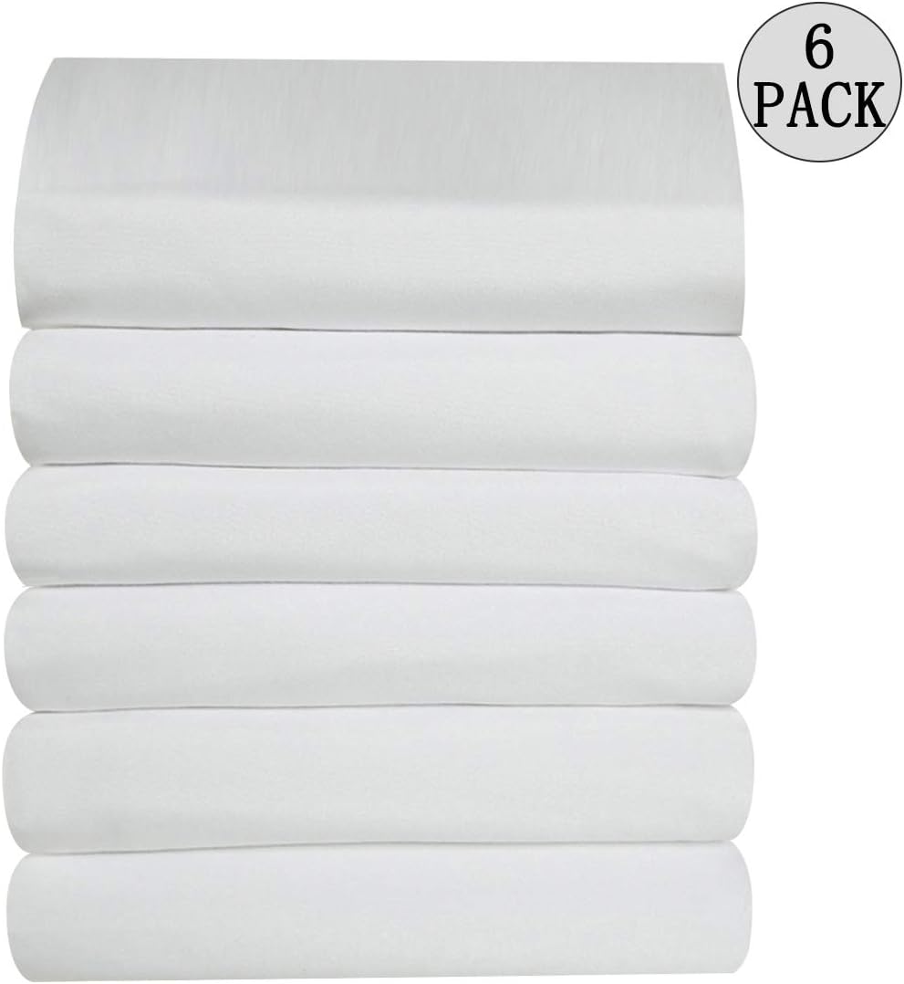 Edilly Fitted Sheet 6 Pack Hotel Premium Ultra-Soft Microfiber Breathable 14 inch Deep Pocket Wrinkle & Fade Resistant (White, Queen)
