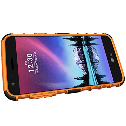 LG X Charge Case, LG Fiesta 2 LTE Phone Case, LG Fiesta LTE Case, LG X Power 2 (2017) Case, OEAGO [Shockproof] [Impact Protection] Tough Rugged Dual Layer Protective Case with Kickstand - Orange - Thumbnail 7