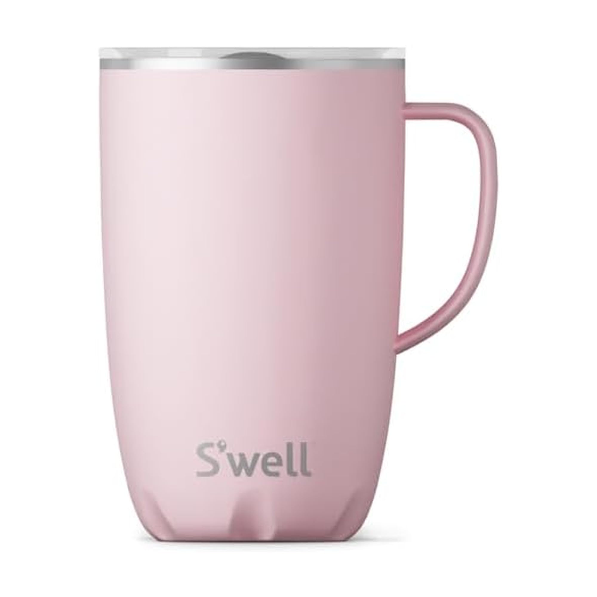 S’well Stainless Steel Mug with Handle, 16oz, Pink Topaz, Triple Layered Vacuum Insulated Containers Keeps Drinks Cold for 10 Hours and Hot for 3, BPA Free