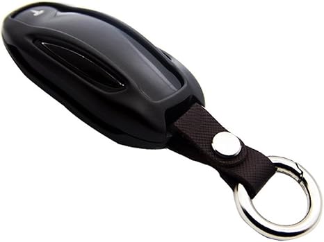 Lmzx Model X Premium Aluminum Metal Key Fob Cover Key Chain For Tesla Model X Smart Romote Key Fob Key Protection Case Accessories Black