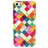 Iphone 5c Case, JAHOLAN Colorful Square Rhombus Clear Bumper TPU Soft Case Rubber Silicone Skin Cover for iphone 5c