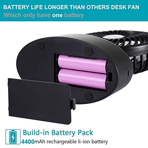 Table Oscillating Fan & Desk Fan with Double Battery Operated, Super Quiet, Adjustable Speeds Rechargeable, Powered by USB or Rechargeable Battery, Perfect Small Personal Fan for Table & Outdoor