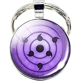 Sharingan Rinnegan Pendant Keychain Key Ring - Metal (0.7 oz) (Rinnegan)