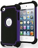 Bastex Hybrid Armor Case for Apple iPod Touch 4, 4th Generation - Purple & Black
