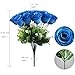 GTIDEA Silk Roses Artificial Flower Bouquet 18 Heads Bridal Home Garden Office Dining Table Wedding Decor Blue
