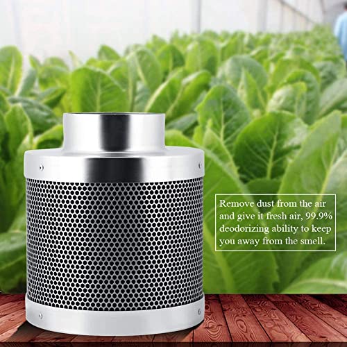 GOTOTOP Carbon Filters, 4 inch Stainless Steel Carbon Filters Activated Carbon Filter Air Carbon Filter Hydroponics Grow Room Tent Fan Filter Activated Charcoal Odour Smell Removal