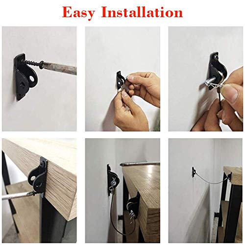 Furniture Anchors Anti Tip,4 Pack Furniture Straps Baby Proofing Anti Tip Furniture Anchors Kit, Metal Earthquake Straps to Wall Keeping Baby Pet Safety from Falling Furniture