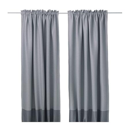 Ikea Marjun Blackout Curtains 1 Pair Grey 145x300 Cm Amazon