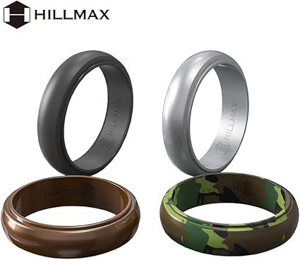 Amazon Com Qinaoco Silicone Wedding Ring For Men 8 Rings Men Silicone Wedding Bands Step Edge Rubber Wedding Ring For Athletes Workout Clothing