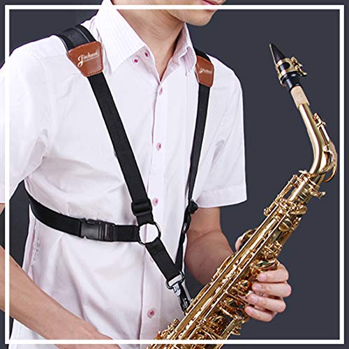 Jiuxun Saxophone Strap of Harness Adjustable Soft Padded Sax Shoulder