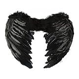 Dazone Black Angel Feather Wings Costume