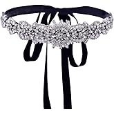 LOVFOIVER Rhinestone Bridal Belt Pearl Crystal Wedding Dress Belt Elegant Prom Gowns Accessories