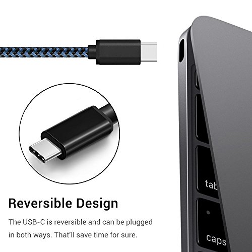 USB Type C Cable, SunCable Short USB C Cable 2Pack 1ft/30cm Nylon Braided Fast Type C Charger Cord for Samsung Galaxy S9 S8 Plus Note 8,LG G5 G6 V30,HTC 10,Nexus 5X/6P,Google Pixel XL (2Pack)
