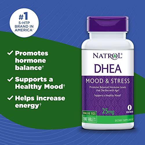 Natrol DHEA Tablets, Promotes Balanced Hormone Levels, Supports a