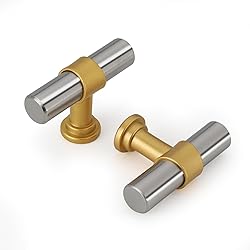 Haliwu 20 Pack Brushed Nickel Cabinet Knobs, Gold