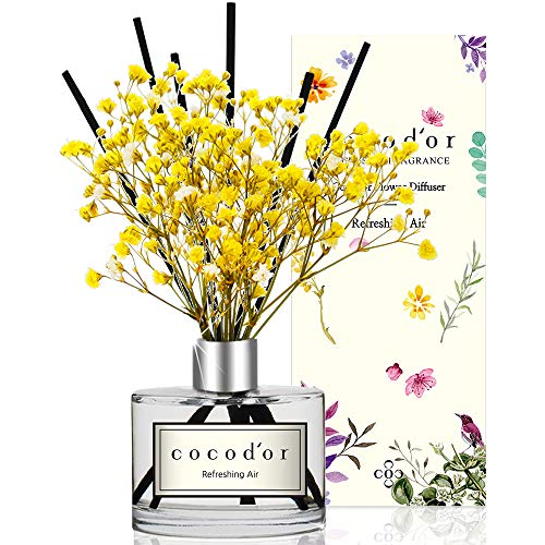 Cocod'or Preserved Real Flower Diffuser/Refreshing Air/6.7oz/Diffuser Oil & Sticks Set/Fragrance for Home Office Aromatherapy and Gifts