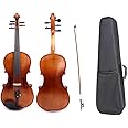 15.5 inch 5 String Viola Maple Wood Back with Spruce Wood Top Ebony Wood Fingerboard & Tailpiece & Chin Rest Full size Viola with Bow and Backpack