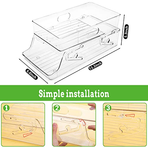 HANSGO Auto Rolling Soda Can Organizer, Double-Layer Can Dispenser Collapsible Beverage Storage Organizer for Refrigerator Kitchen Pantry Cabinet Canned Food