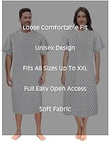 Unisex Patient Hospital Gown Long Length Wrap Around Style Comfortable UK Pack 4 view 2