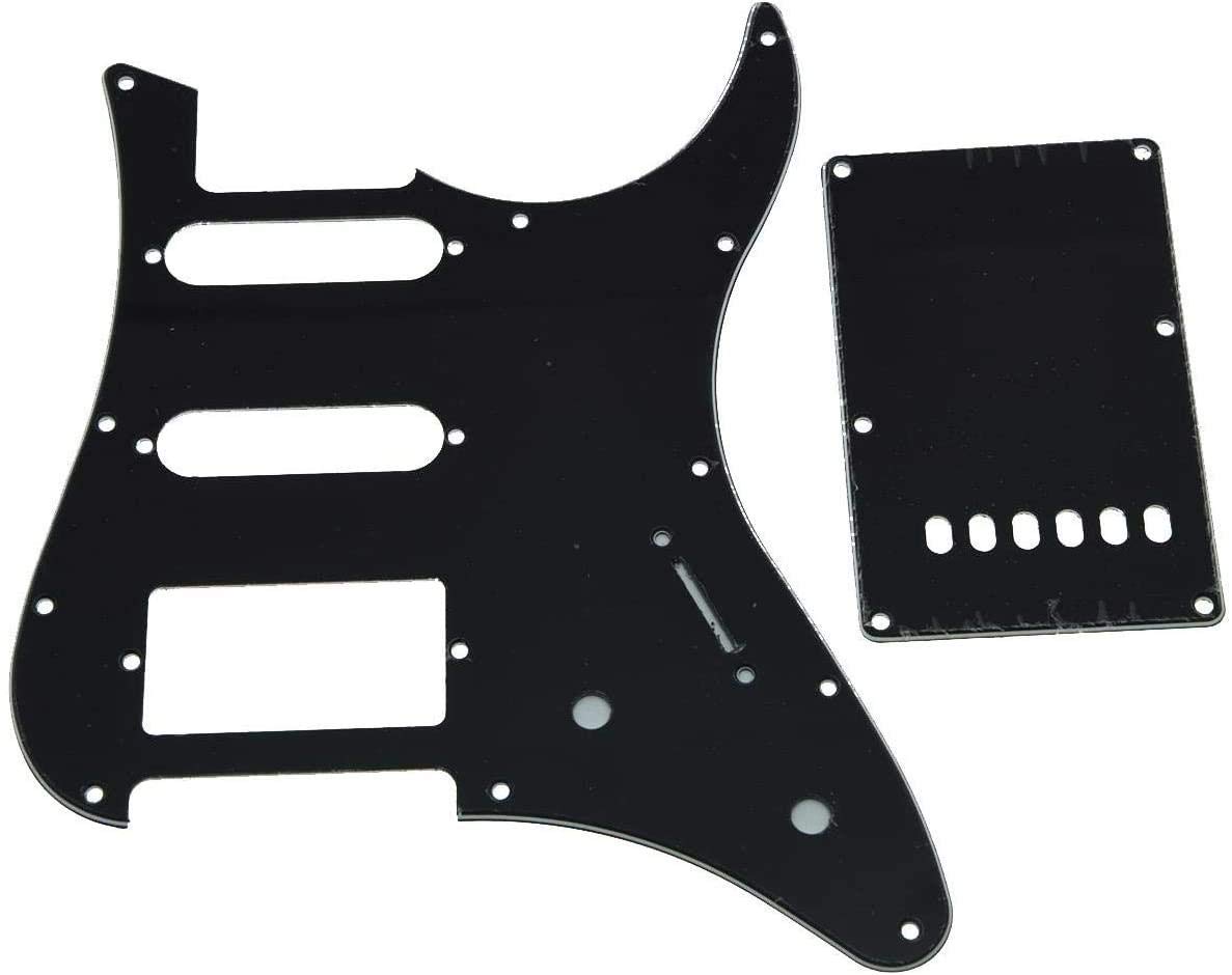 Dopro Guitar HSS Pickguard and Tremolo Trem Cover Back Plate fits Yamaha PACIFICA Guitar Black 3 Ply
