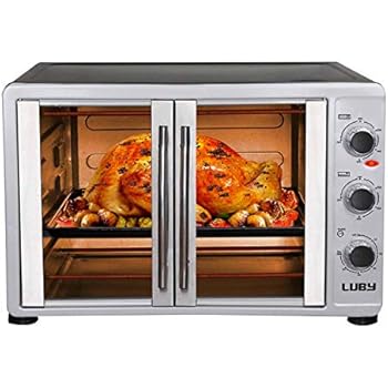 Luby Extra Large Toaster Oven, 18 Slices, 14'' Pizza, 20lb Turkey, Silver, Stainless Steel