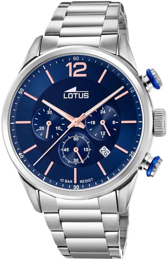 Precio Reloj Lotus Chrono 18688/2 para Hombre, Esfera Azul Redonda de 43 mm, Correa de Acero