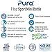 Pura Sport Mini 11oz/325ml Bottle w/Sleeve & Silicone Big Mouth Sport Top - Stainless Steel, Leak-Proof & Spill-Proof for Kids, Toddlers, Preschoolers - Aqua Swirl