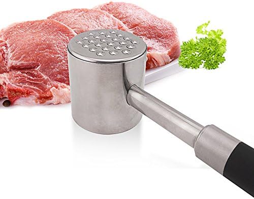 Kizad Meat Tenderizer Mallet,304 Stainless Steel Professional Steak,Steak,Lamb,Pork,Chicken easy to cleaning