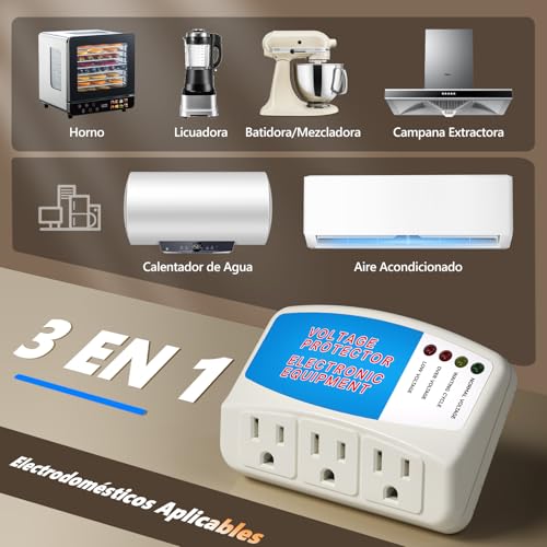BSEED Protector de sobretensiones para electrodomésticos, 3 tomas de corriente, protector de voltaje, refrigerador de sobretensión, 1875 vatios, 120 V, 15 A (paquete de 4)