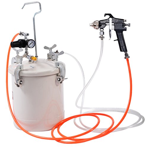 Goplus 21/2 Gallon Pressure Pot & Spray Gun with Hoses, Pressure Tank
