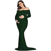 Mommy Jennie Long Sleeve Maternity Dress for Photoshoot Stretchy Pregnancy Fitted Gowns for Baby Shower