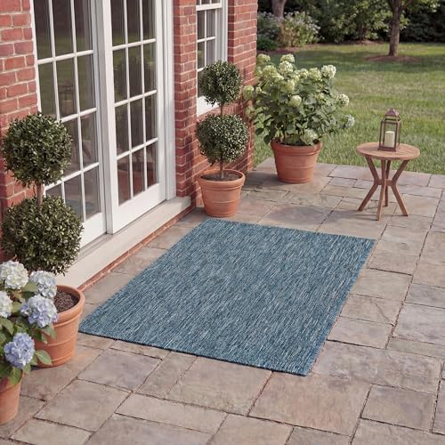 Safavieh Contemporary Indoor/Outdoor Woven Accent Area Rug, Courtyard Collection, CY8520, in Navy / Navy, 61 X 109 cm for Garden, Patio or Any Outdoor Space