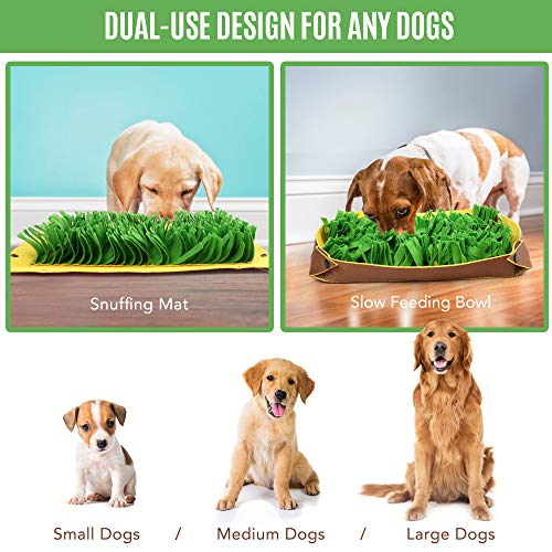 PrimePets Snuffle Mat for Dogs - Pet Interactive Nosework Feeding Mat for Indoor & Outdoor - Anti-Slip Washable Activity Pad for Boredom, Foraging Skills Training