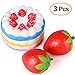 KUUQA 3 Pcs Squishies Slow Rising Jumbo Rainbow Squishy Cake and Strawberry Fruit Charms Squishy Toys Stress Relief Toys Party Favors (Colour Random)