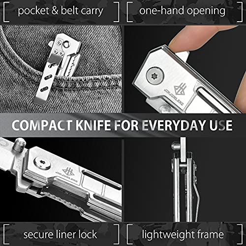 NedFoss Pocket Knife, 8'' Tanto Hunting Folding Knife with Glass