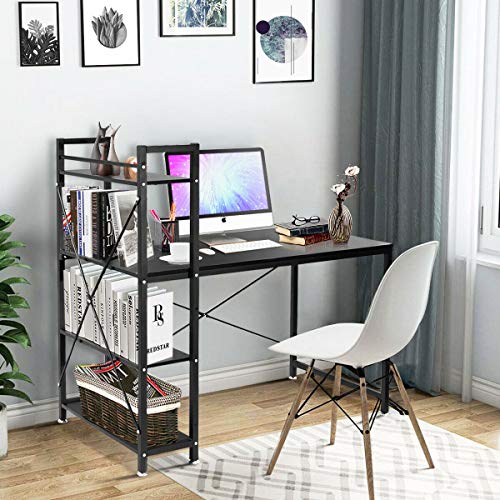 1 TANGKULA+Computer+Bookshelves+Multipurpose+Workstation