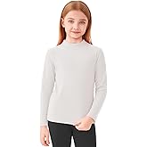 Dreammonkey Girls Mock Turtleneck Long Sleeve Shirt Basic Base Layer Casual Tee Tops for Toddler Kids 2T-13Y