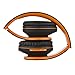 PowerLocus Bluetooth Over-Ear Headphones, Wireless Stereo Foldable Headphones Wireless and Wired Headsets with Built-in Mic, Micro SD/TF, FM for iPhone/Samsung/iPad/PC (Black/Orange)thumb 1