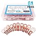 Seloky Copper Wire Lugs,64pcs Battery Cable Terminal Closed Ends Eyelets Tubular Ring Connectors Assortment Kit-10 Sizes