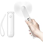 JISULIFE Handheld Fan with 4500 mAh Powerbank Max 46 Hours Runtime,Pocket Fan Portable Battery Operated or USB Powered Foldin