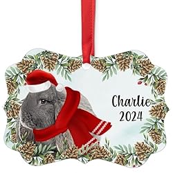 Blue French Lop Rabbit Christmas Ornament 2024