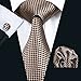 Barry.Wang Classic Brown Tie Set Plaid Neckties Woven,Brown Plaid,One Size